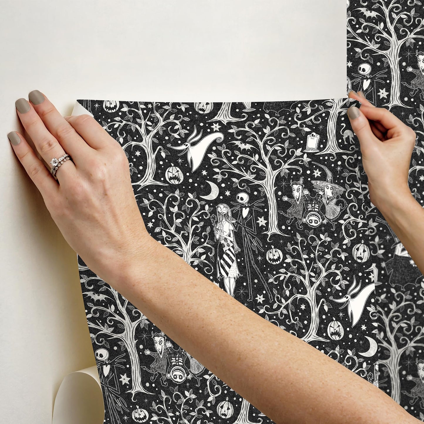 Disney Tim Burton's The Nightmare Before Christmas Black Forest Peel & Stick Wallpaper by RoomMates, RMK12797PLW