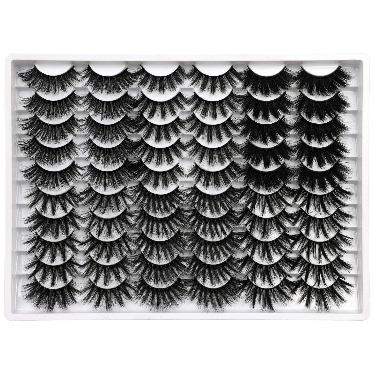 30 Pairs 20MM False Eyelashes Wholesale 6 Styles Mixed Lashes 8D Fluffier Volume Dramatic Faux Mink Eyelashes Thick Full Strip Lashes Pack