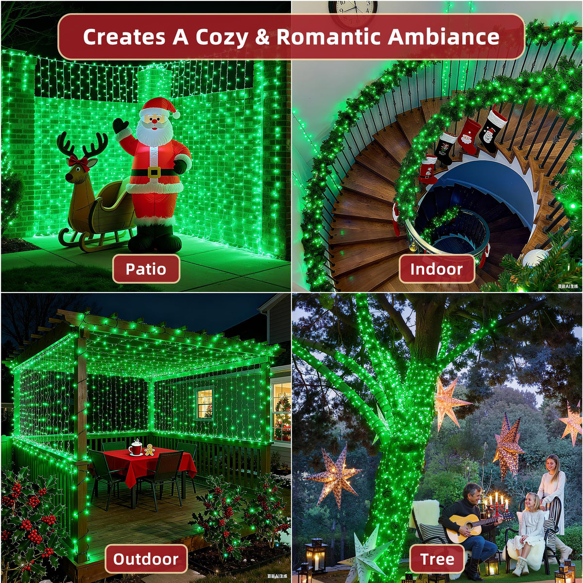 240ft Outdoor Christmas Lights, 750 LED Super Long String Lights 12 Modes & Timer Memory, Dimmable Outsite Waterproof Light Strings for Xmas Tree Garden Wedding Party Holiday Decorations Green