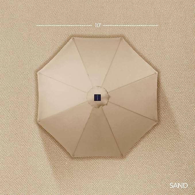 Best Choice Products 10ft Offset Cantilever Hanging Market Patio Umbrella, Smooth 360° Rotation, 8 Sturdy Ribs, Easy Adjustment - Sand