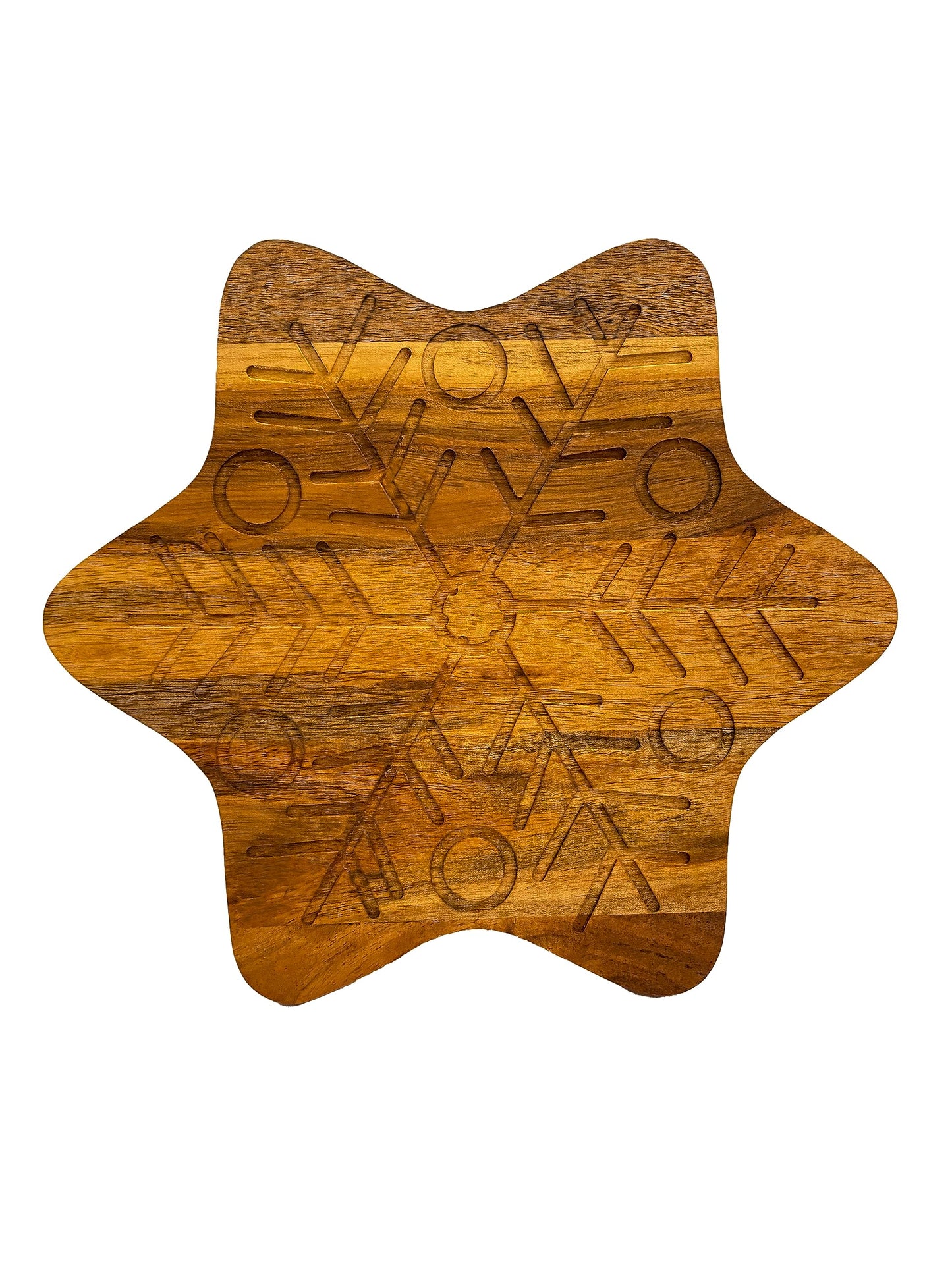 Affinity Decor Wood Cutting Board for Kitchen Star Shaped Wooden Cutting Board with Grooves, Christmas Decorative cutting board for Cheese and Veggies and Charcuterie Serving Platter 11"L x 11"W