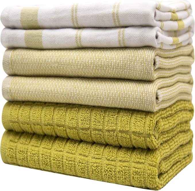 Premium Kitchen Towels | Large Cotton Dish Towels | Flat & Terry Highly