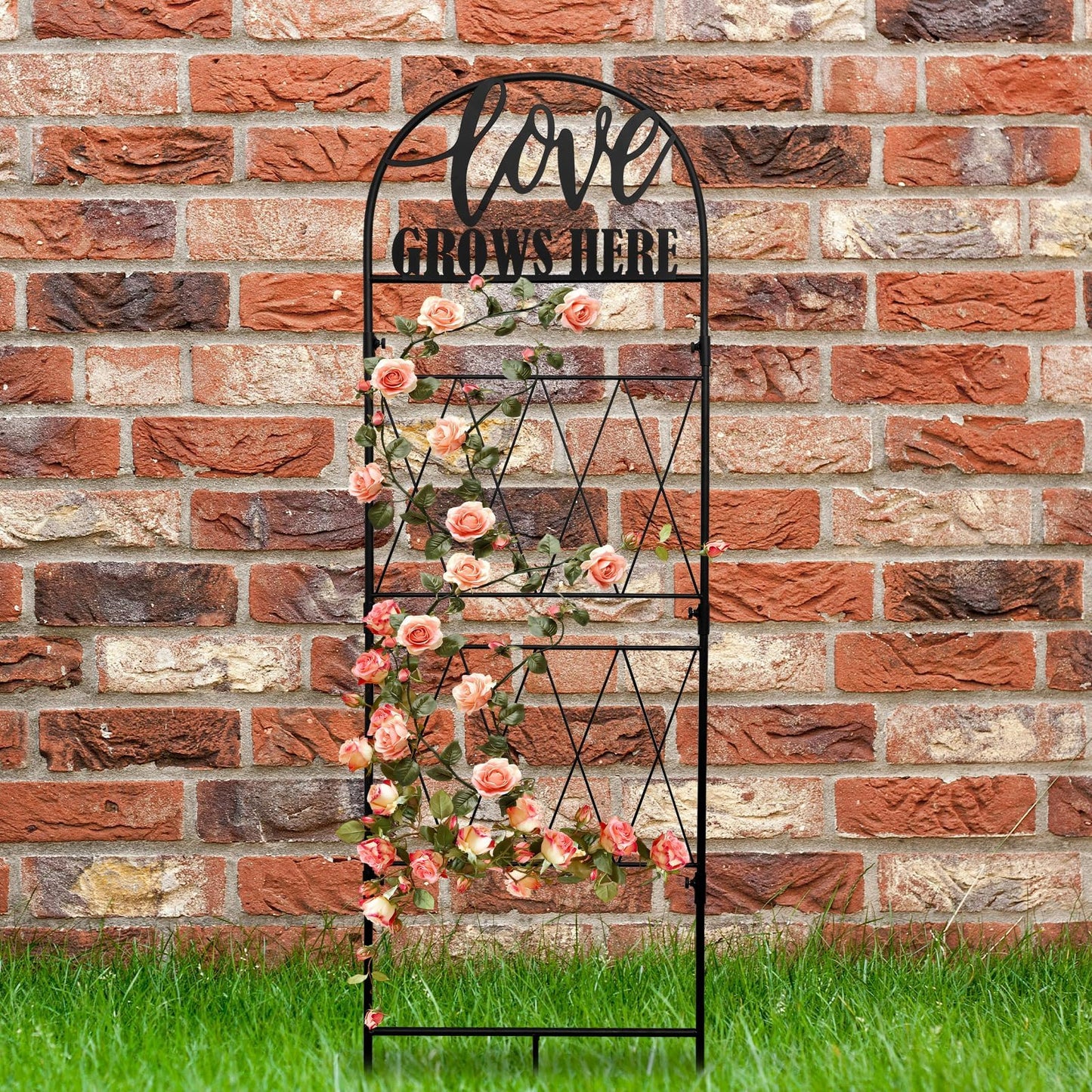 hogardeck 45 * 14 inch Metal Garden Trellis for Climbing Plants Flowers Outdoor,Heavy Duty,Black Coating Rustproof Trellis for Rose, Vegetable, Flowers, Perfect for Training Climbing Plants (1Pcs)