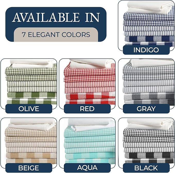 LANE LINEN Kitchen Towels and Dishcloths Sets