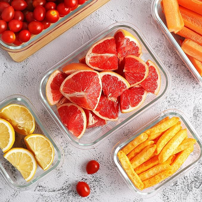 10 Pack Borosilicate Glass Meal Prep Containers