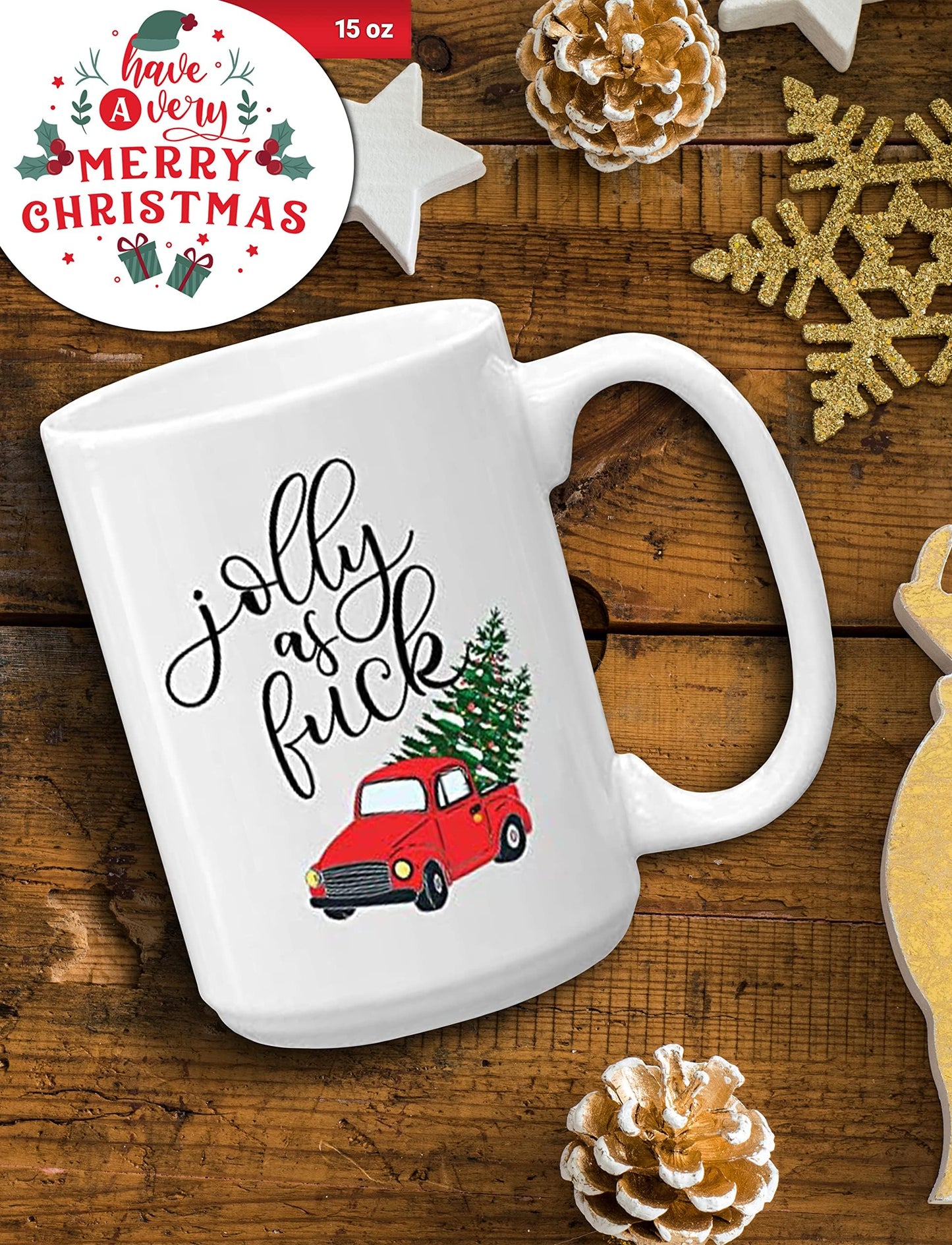 BLUE RIBBON Christmas, Funny Movie Mugs Gift from Family, Friends in Decorative Box 15 oz