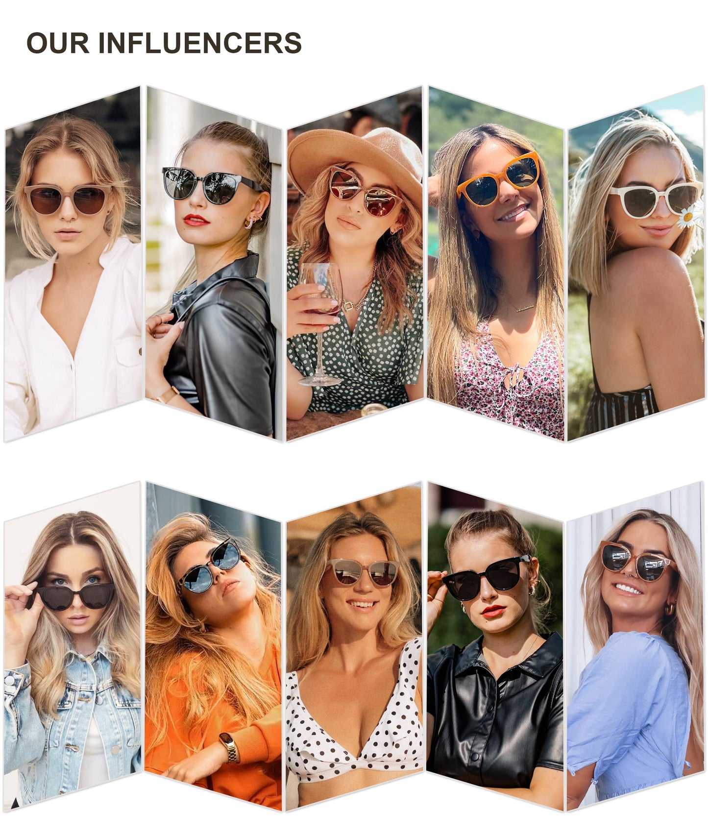 SOJOS Trendy Cat Eye Round Polarized Sunglasses for Women Fashion UV Protection Sunnies Sunglasses SJ2175, Brown Frame/Brown Lens