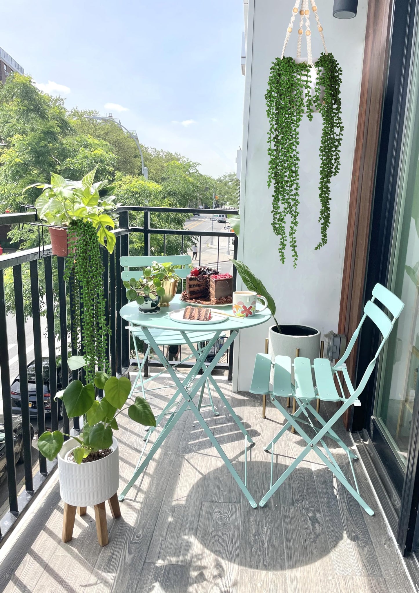 RECUTMS 6pcs Artificial Succulents Hanging Plants Fake Hanging String of Pearls Plant Faux Greenery Wall Plants for Spring Indoor Outdoor Home Bedroom Patio Garden Easter Decor