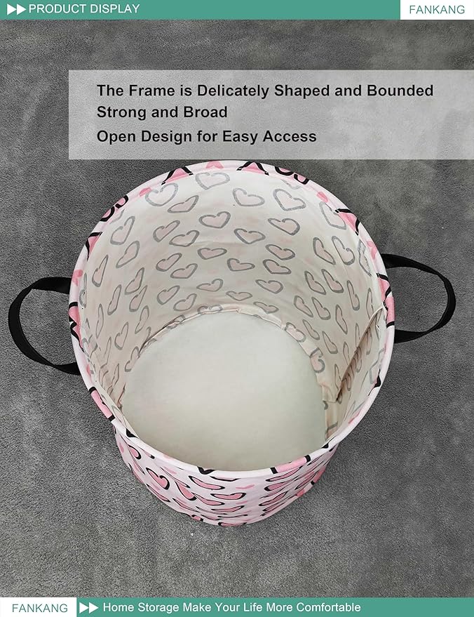 FANKANG Storage Basket, Nursery Hamper Canvas Laundry Basket Foldable