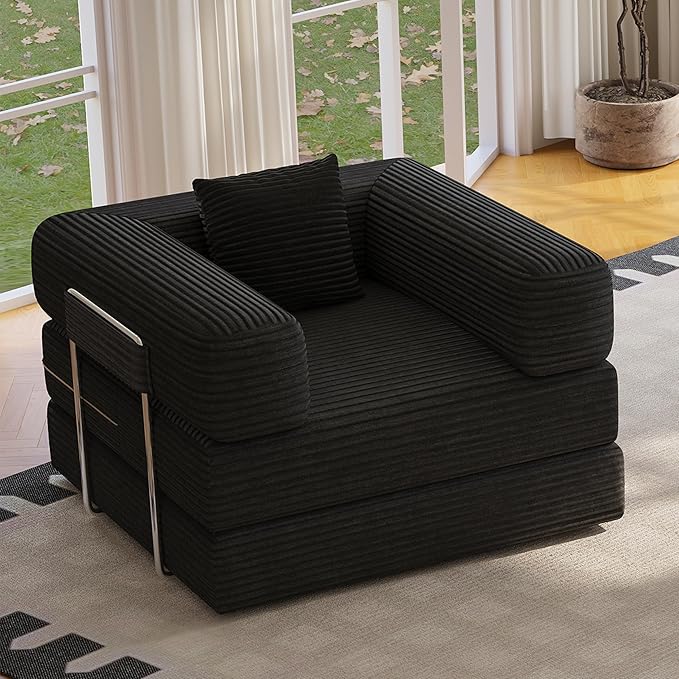 BSHOMGI Folding Sofa Bed, 2 in 1 Convertible Sofas Lounger Comfy Single Chair