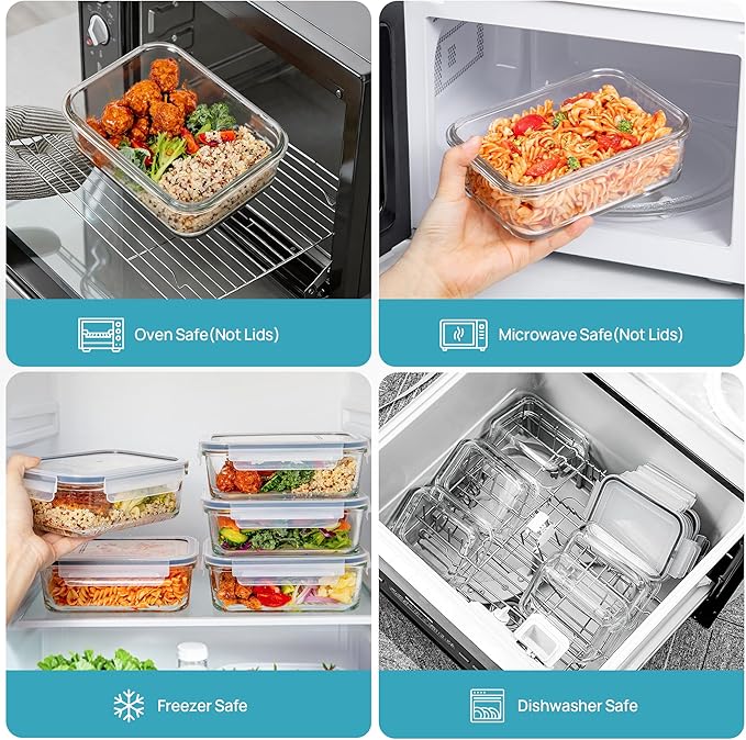 Vtopmart 5Pack 30oz Glass Storage Containers