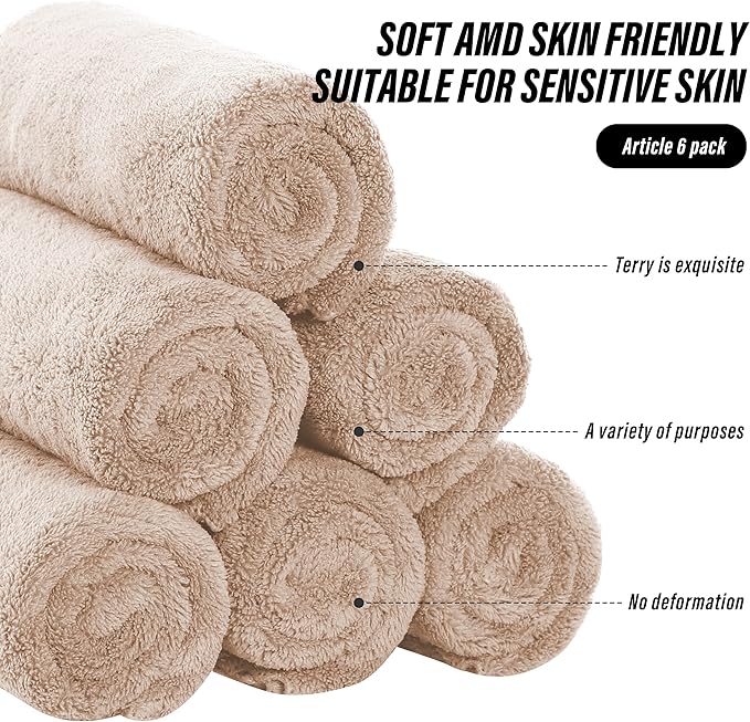 MOONQUEEN 6 Pack Premium Hand Towels