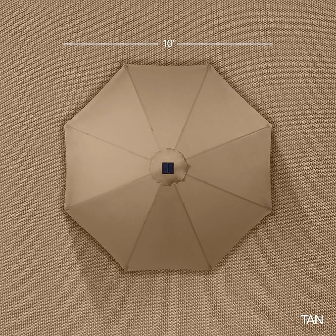 Best Choice Products 10ft Offset Cantilever Hanging Market Patio Umbrella, Smooth 360° Rotation, 8 Sturdy Ribs, Easy Adjustment - Tan