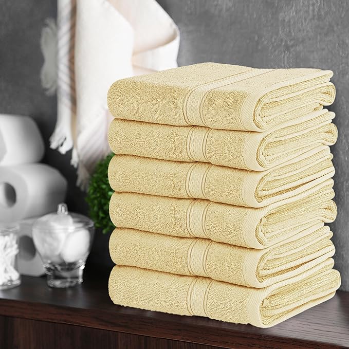 Utopia Towels 6 Pack Premium Hand Towels Set, 16 by 28 inches, 100% Ring Spun
