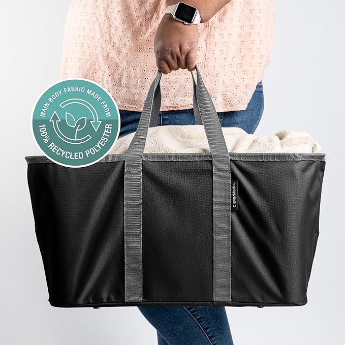 CleverMade Collapsible Laundry Tote 2-Pack – Foldable Carry-All Storage Bin