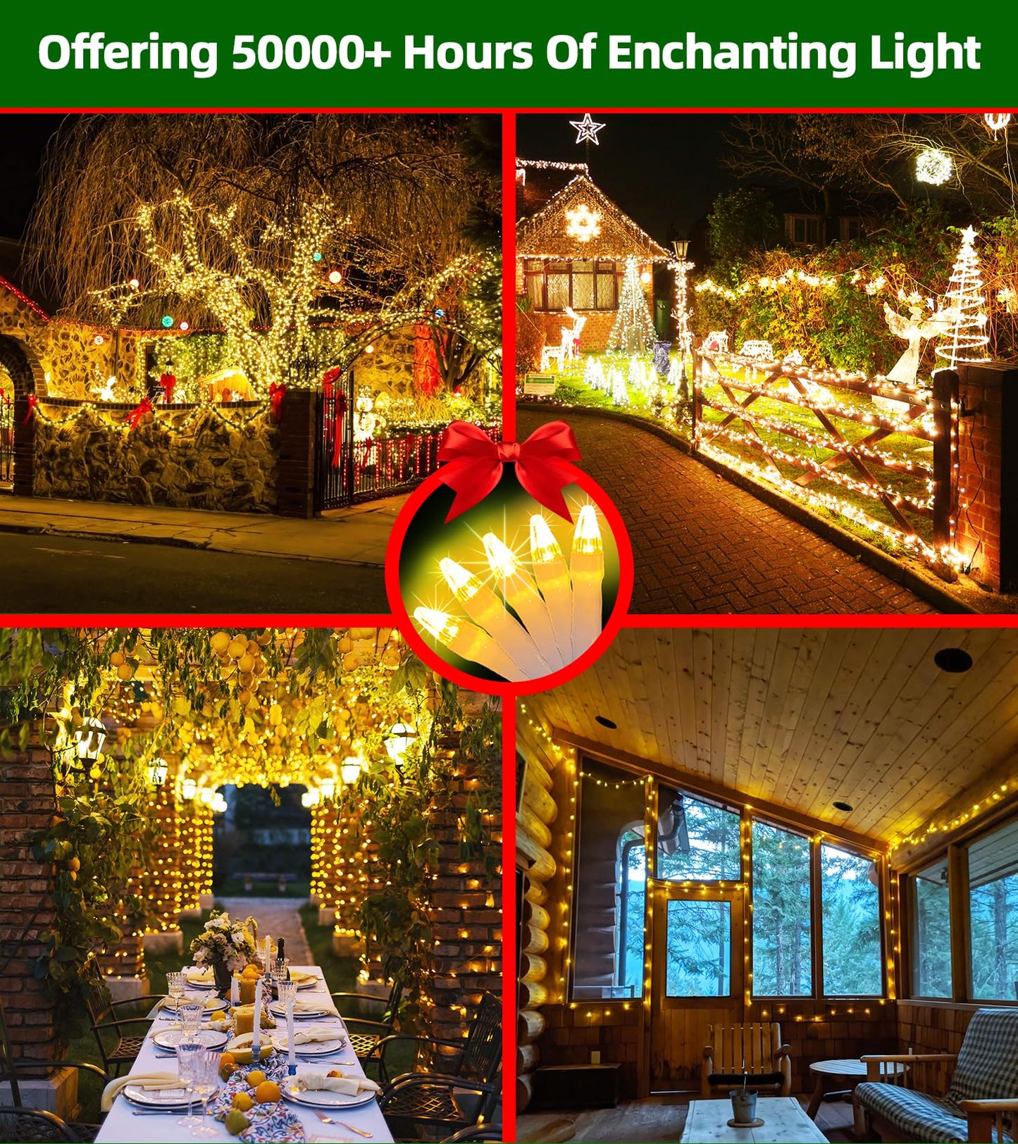 750 LED Chrstmas Lights, 240ft Outdoor Christmas String Lights with 12 Modes, Warm White LED String Lights with Timer Dimmable Waterproof for Tree Fence Garden Xmas Wedding Party Decor WarmWhite