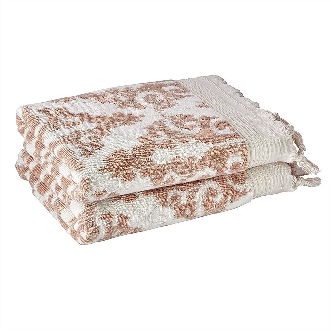 SKL Home Mirage Fringe 100% Turkish Cotton Bath Towel