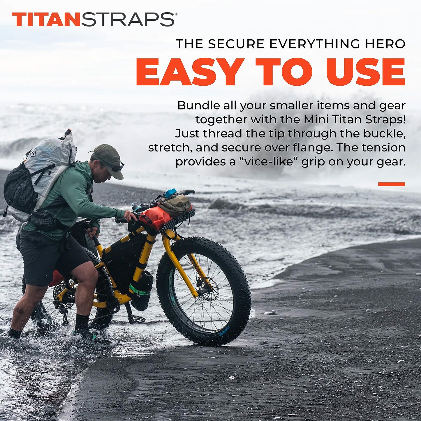 Titan Utility Straps – Mini Straps Set to Organize Computer Cables, Arts & Crafts, and Fishing Rods (15" Length / 4-Pack, Slate)