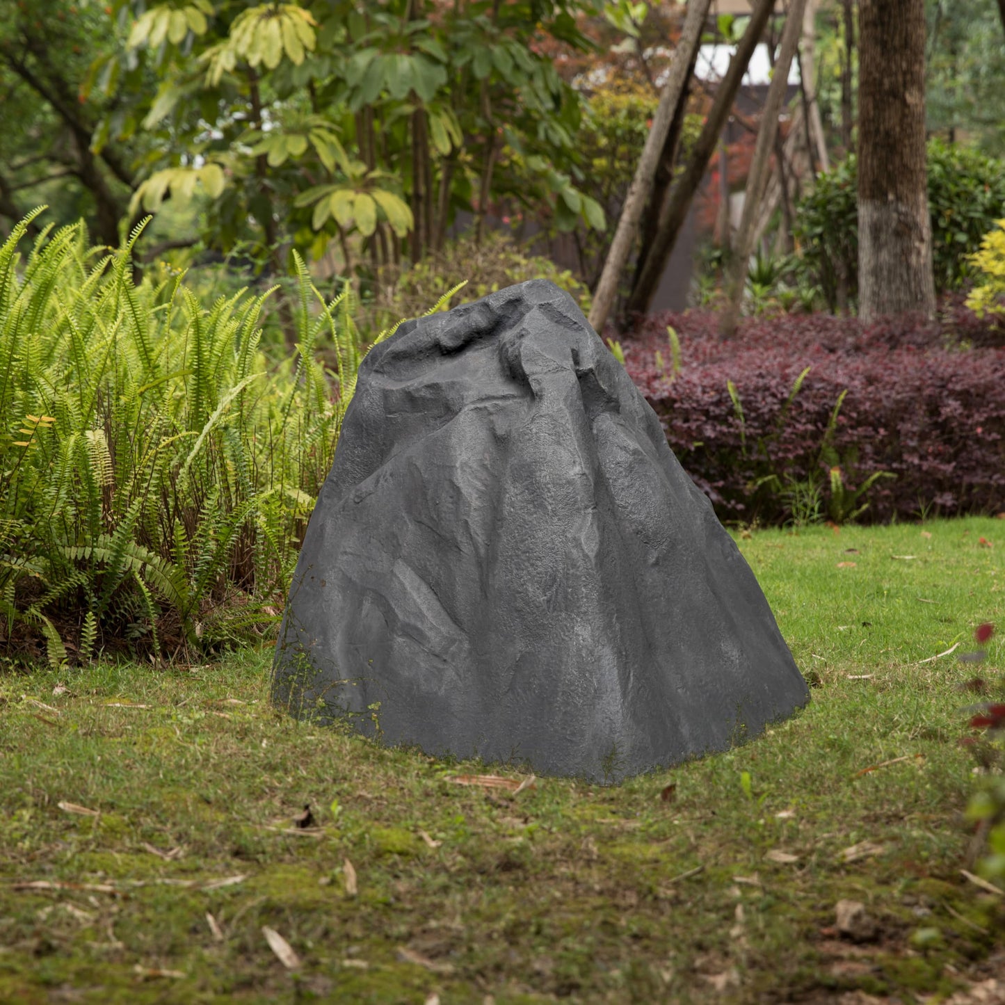 Gardenised QI004479 Outdoor Natural Artificial Round Rock Decor for Gardens, Lawns, and Landscapes - 1 Each