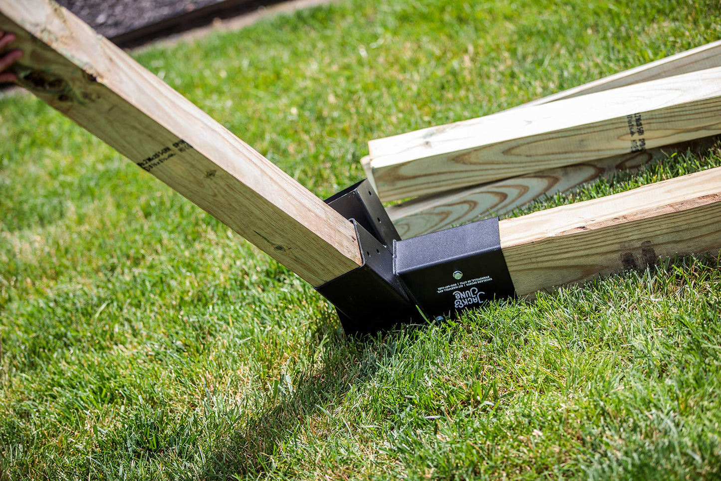 Jack & June Heavy-Duty DIY Wooden Swing Set Kits - Metal Bracket and Hardware for Safe, Easy Playset Installation