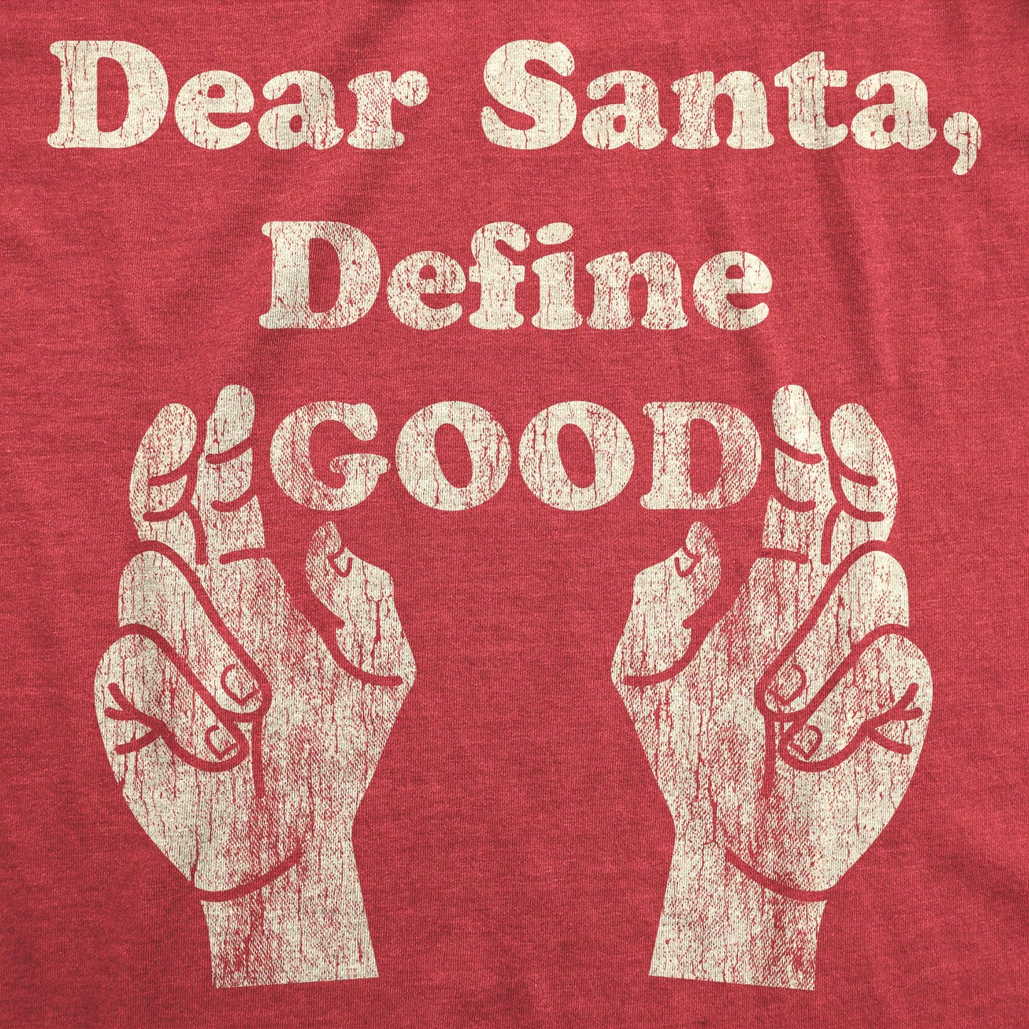 Womens Dear Santa Define Good T Shirt Funny Christmas Party Graphic Novelty Tee Funny T Shirts Christmas Tops for Women Cool Adult Humor Top Women's Red - L