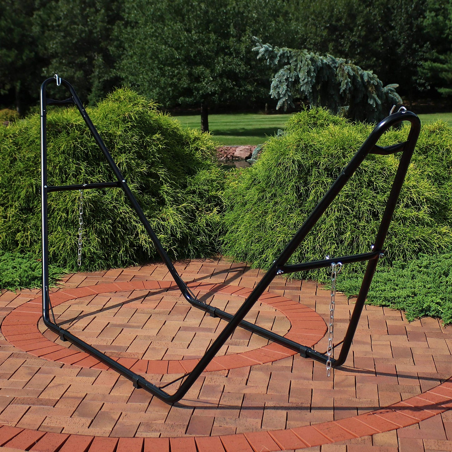 Sunnydaze Universal Double Hammock Stand Only - 550-Pound Capacity - Heavy-Duty Hammock Stand for Outside - Fits 9 to 14 Foot Hammocks - Black