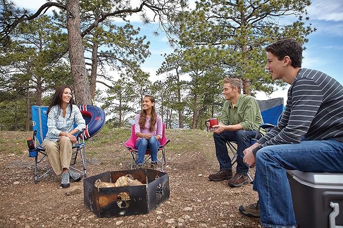 Coleman Big-N-Tall Camping Chair with Cup Holder & Side Pocket, Water-Resistant XL Outdoor Seat Supports up to 600 lbs, Great for Camping, Tailgating, Firepits, Patio, & More