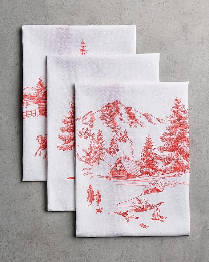 Maison d' Hermine Kitchen Towels Set of 3 100% Cotton 20" x 27.5" Reusable