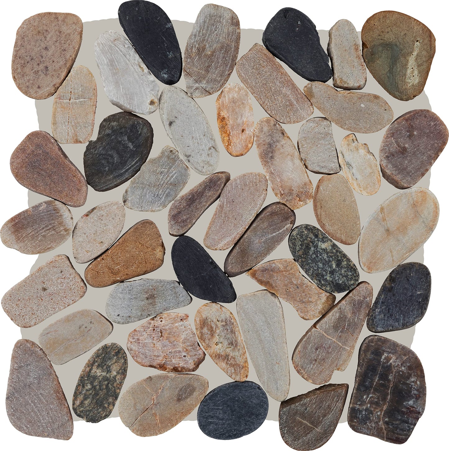 Daltile Decorative Accents 13'' x 13'' Natural Stone River Pebble Mosaic in Earthy Blend for Backsplashes, Floors, Walls, or Shower Floors (11 PCs per Carton) (11 SQ Ft per Carton)
