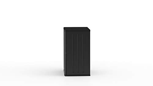 Suncast Commercial Heavy-Duty 9 Cubic Ft. Resin Storage Cabinet with Lockable Handles, Adjustable Metal-Reinforced Shelves for Garage or Workspace, Black, Made in The USA