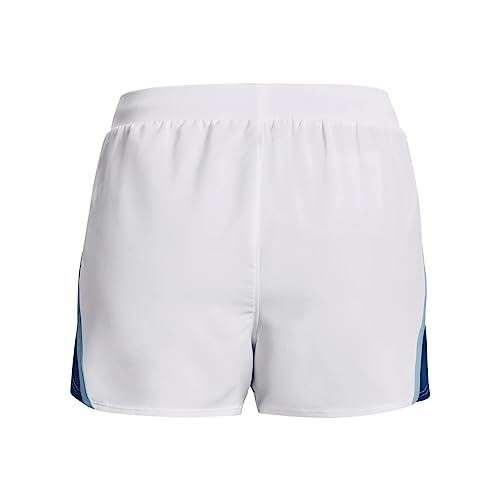Under Armour Women's Fly by 2.0 Running Shorts, (105) White/Varsity Blue/Reflective, XX-Large
