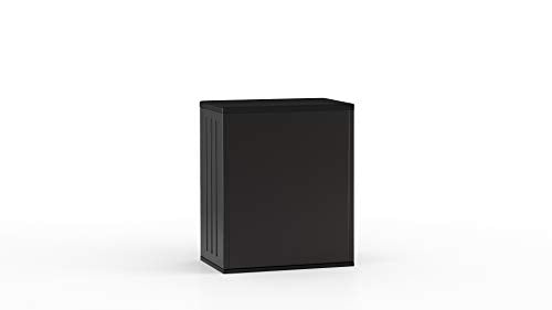 Suncast Commercial Heavy-Duty 9 Cubic Ft. Resin Storage Cabinet with Lockable Handles, Adjustable Metal-Reinforced Shelves for Garage or Workspace, Black, Made in The USA