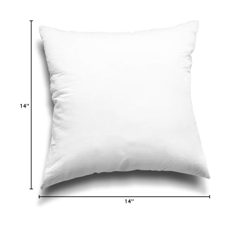 EDOW Throw Pillow Inserts, Set of 2 Lightweight Down Alternative Polyester Pillow, Couch Cushion, Sham Stuffer, Machine Washable. (White, 18x18)