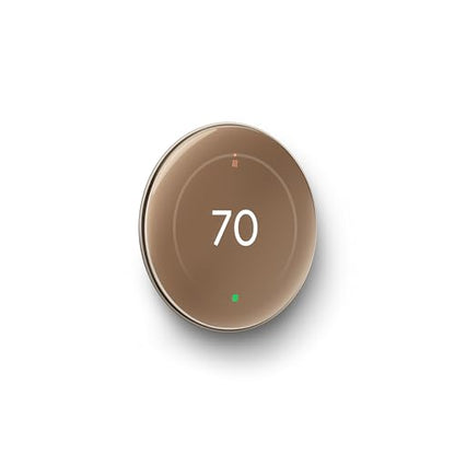 Google Nest Learning Thermostat (4th Gen, 2024) with Nest Temperature Sensor - Energy Saving Smart Thermostat - Works with Alexa, Apple HomeKit and Google Home App - Polished Gold