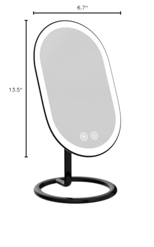 Fancii Vera LED Lighted Vanity Makeup Mirror, Rechargeable - Cordless Illuminated Cosmetic Mirror with 3 Dimmable Light Settings, Dual Magnification (Chrome)