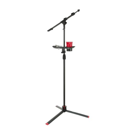 Gator Frameworks Microphone Stand Accessory Tray with Drink Holder and Guitar Pick Tab, 12" x 7" (GFW-MIC-ACCTRAY)