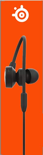 SteelSeries Tusq Gaming Earphones with Detachable Microphone Noise Cancelling for PC/PS/Switch/Smartphone,Ear-Hook,Black,3 Settings to Fit Your Ear Size