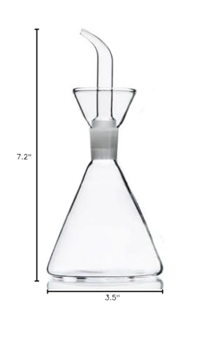 ELETON Olive Oil Dispenser Bottle Glass with No Drip Bottle Spout -Pourer Dispensing Bottles for Kitchen - Olive Glass Dispenser to Control Cooking Vegetable Oil and Vinegar(8 oz)