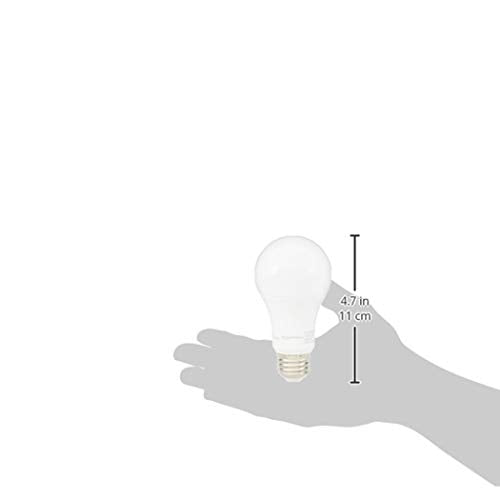 Amazon Basics A19 LED Light Bulbs, 60 Watt Equivalent, Energy Efficient 9W, E26 Standard Base, Soft White 2700K, Dimmable, 10,000 Hour Lifetime , 6-Pack