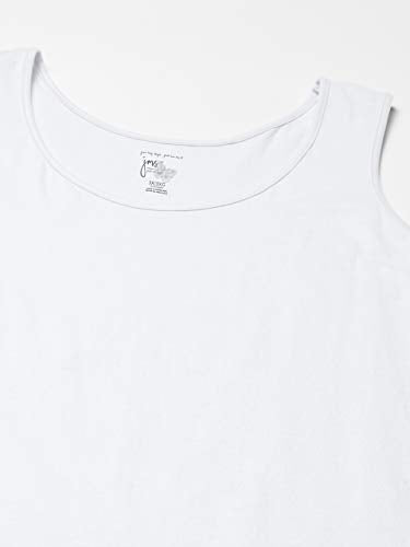 JUST MY SIZE womens Shirt-tail tank top and cami shirts, White, 2X US