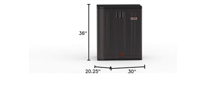 Suncast Commercial Heavy-Duty 9 Cubic Ft. Resin Storage Cabinet with Lockable Handles, Adjustable Metal-Reinforced Shelves for Garage or Workspace, Black, Made in The USA