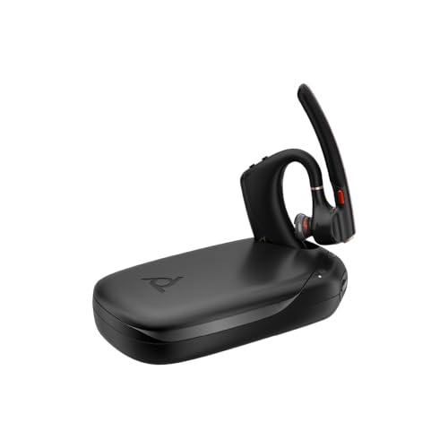 Poly Voyager Legend 50 UC Bluetooth Headset with Charging Case - 4 Noise-Canceling Mics, AI NoiseBlockAI & WindSmart Tech - Bluetooth Headphones with Mic, Smart Call Controls, All-Day Comfort