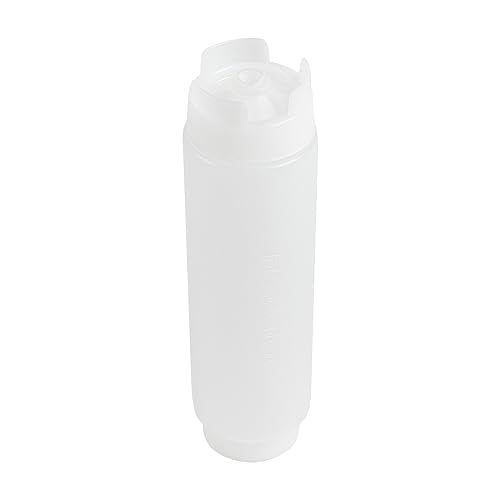 Restaurantware 16oz. FIFO Inverted Plastic Squeeze Bottle with Refill and Dispensing Lids - First In First Out - Perfect for Restaurants Catering and Food Trucks - 1ct box
