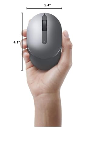 Dell Mobile Wireless Mouse - MS3320W, Wireless - 2.4 GHz, Bluetooth 5.0, Optical LED, Mechanical Scroll, 1600 DPI, 3-Buttons - Black