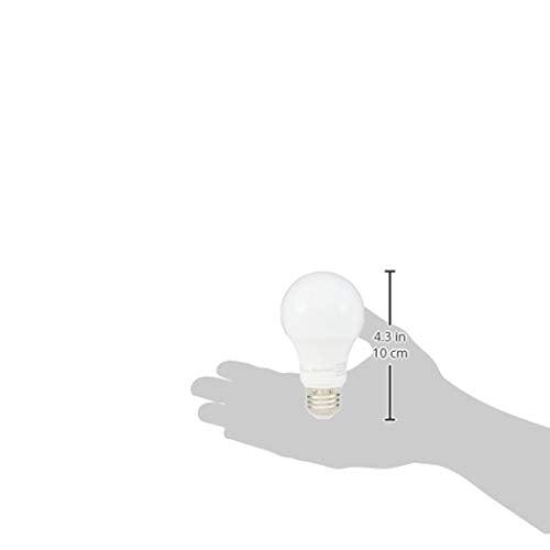Amazon Basics A19 LED Light Bulbs, 60 Watt Equivalent, Energy Efficient 9W, E26 Standard Base, Soft White 2700K, Dimmable, 10,000 Hour Lifetime , 6-Pack