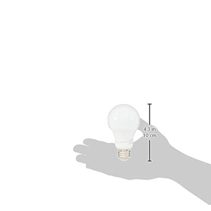 Amazon Basics A19 LED Light Bulbs, 60 Watt Equivalent, Energy Efficient 9W, E26 Standard Base, Soft White 2700K, Dimmable, 10,000 Hour Lifetime , 6-Pack