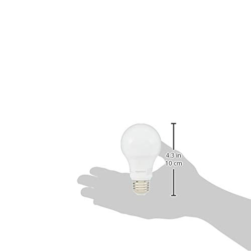 Amazon Basics A19 LED Light Bulbs, 60 Watt Equivalent, Energy Efficient 9W, E26 Standard Base, Soft White 2700K, Dimmable, 10,000 Hour Lifetime , 6-Pack