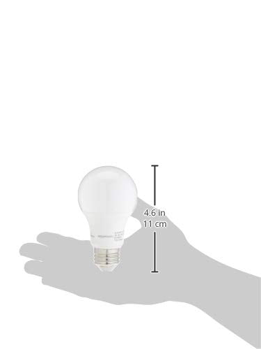 Amazon Basics A19 LED Light Bulbs, 60 Watt Equivalent, Energy Efficient 9W, E26 Standard Base, Soft White 2700K, Dimmable, 10,000 Hour Lifetime , 6-Pack