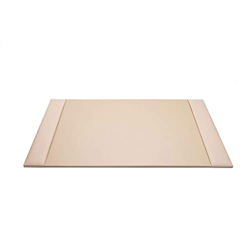 White Latte Bonded Leather 30" x 18" Side-Rail Desk Pad