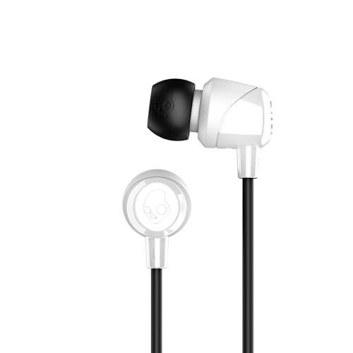 Skullcandy Jib Wired Earbuds with 3.5mm Plug, Noise Isolating Fit, Built-In Microphone Call and Track Control, Convenient for Travel - White